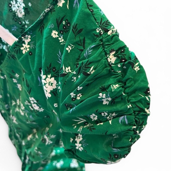 Banana Republic Kelly Green Floral Fit-and-Flare Dress -XS 💚 - Picture 5 of 8
